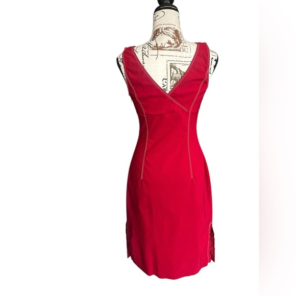 Express Y2K Stretch sleeveless little red dress size 5/6 - Picture 6 of 14